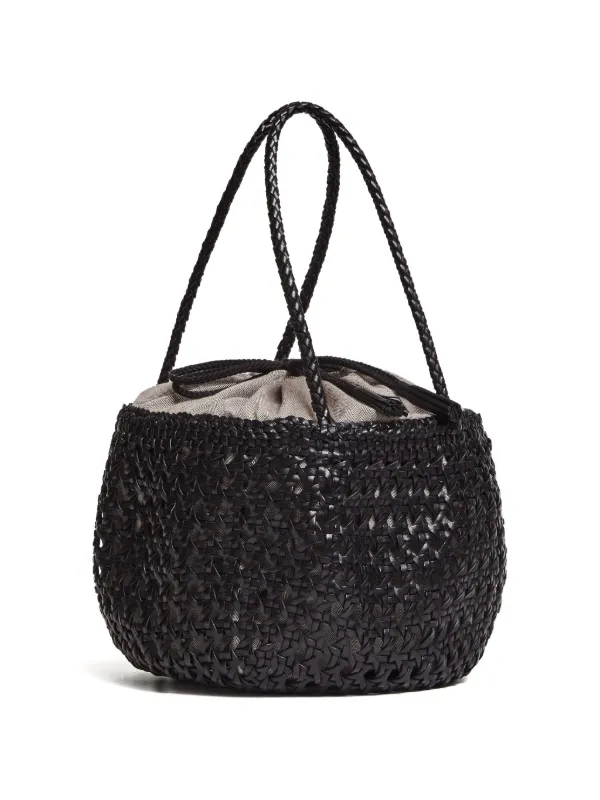 DRAGON DIFFUSION Juventus Woven Leather Bucket Bag | Black | FARFETCH