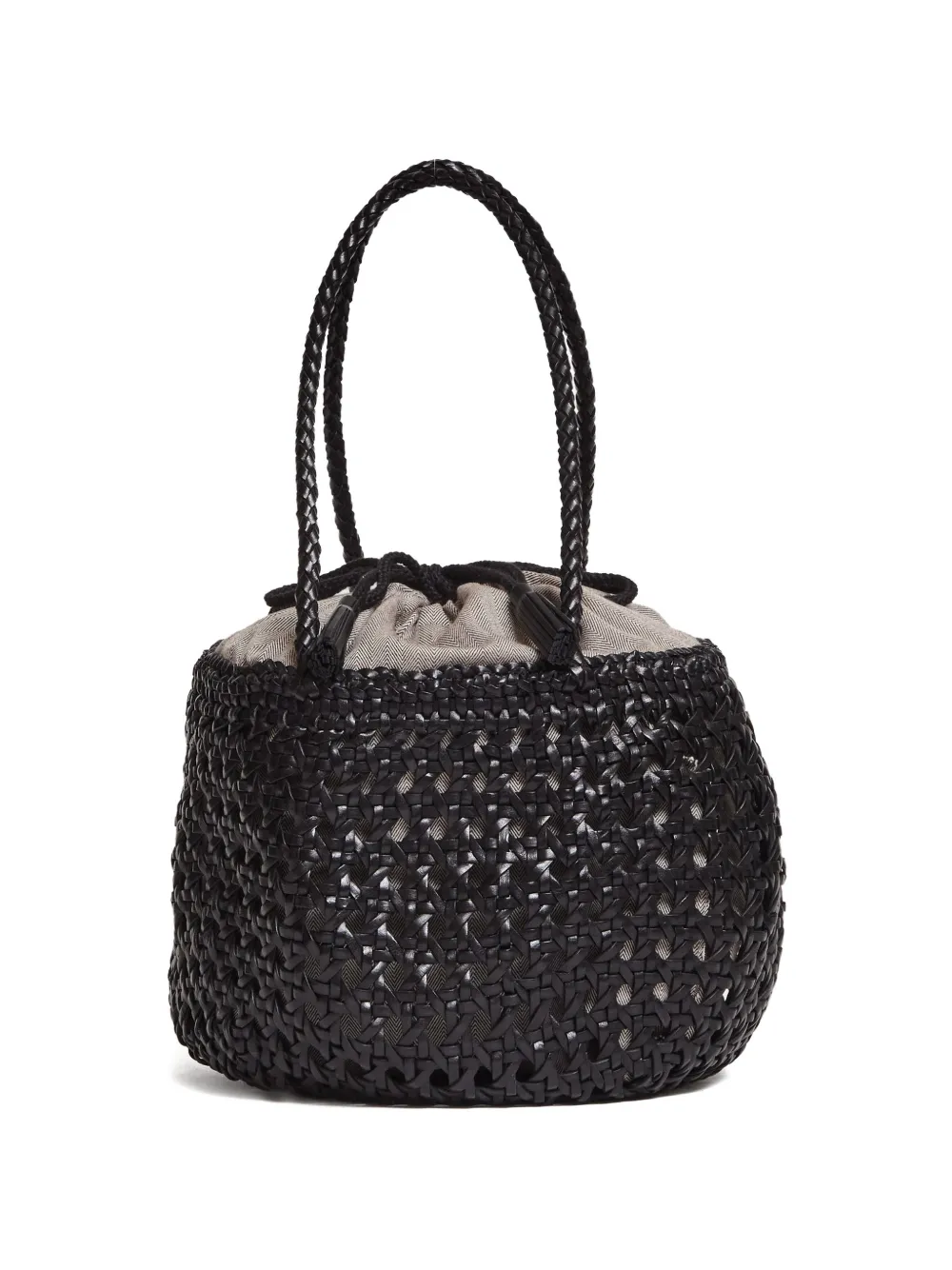 DRAGON DIFFUSION Juventus woven leather bucket bag - Nero
