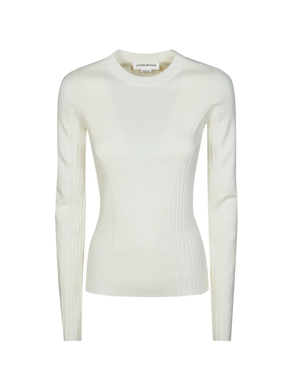 Victoria Beckham long-sleeve ribbed T-shirt - Toni neutri