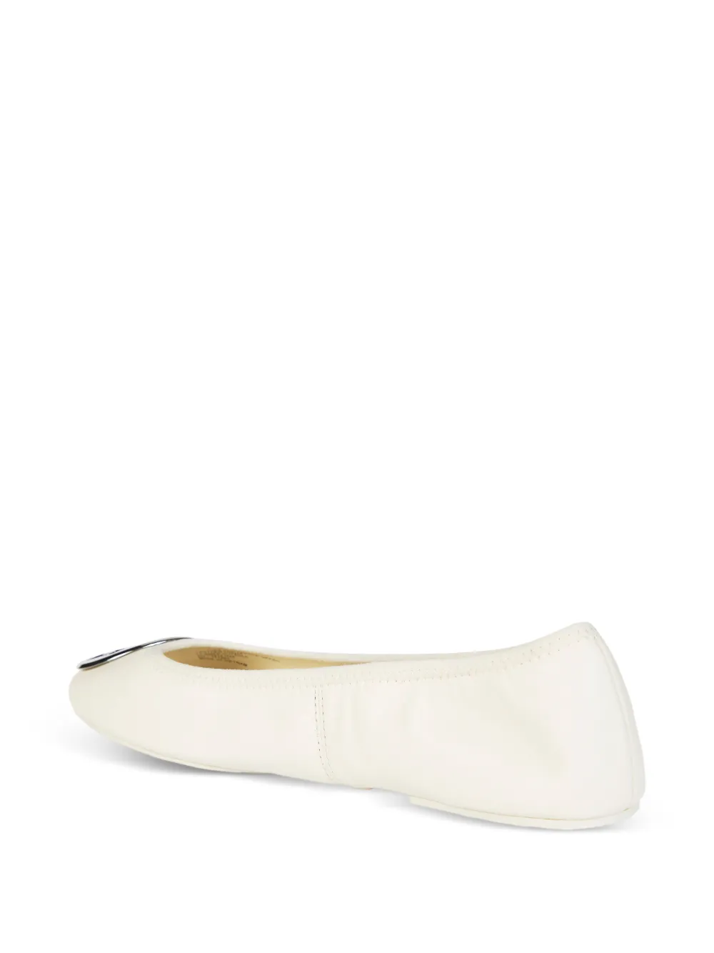 Tory Burch Reva logo-plaque ballet flats Beige