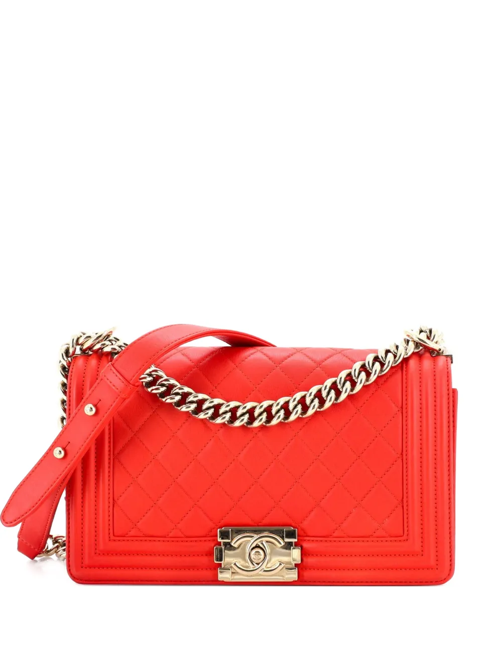 CHANEL Pre-Owned Boy Flap Bag Quilted Caviar Old Medium crossbody bag - Rosso