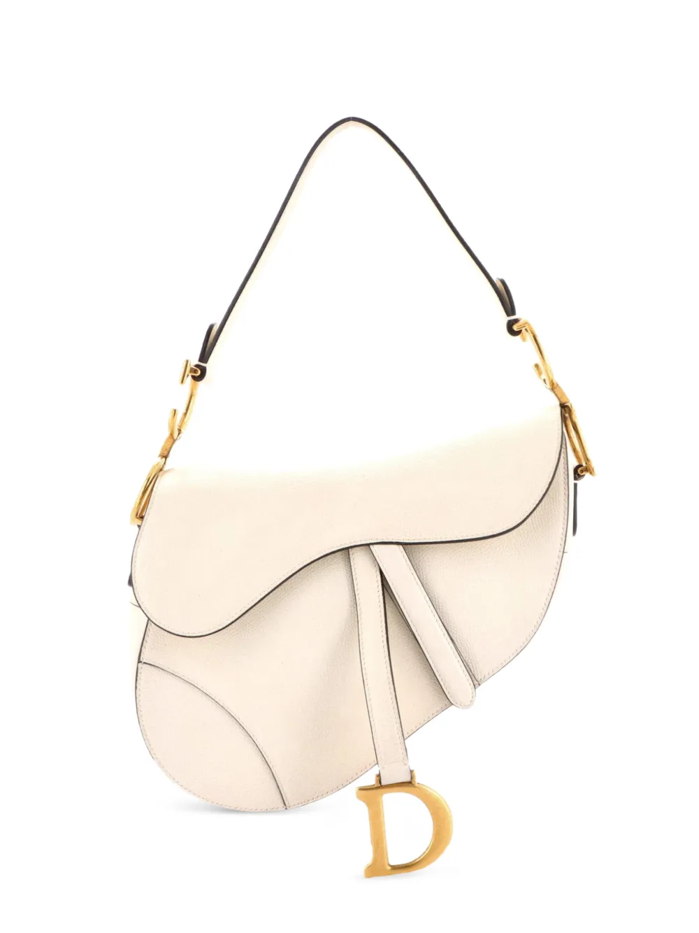 Christian Dior Pre-Owned Saddle Handbag Leather Medium shoulder bag - Nude