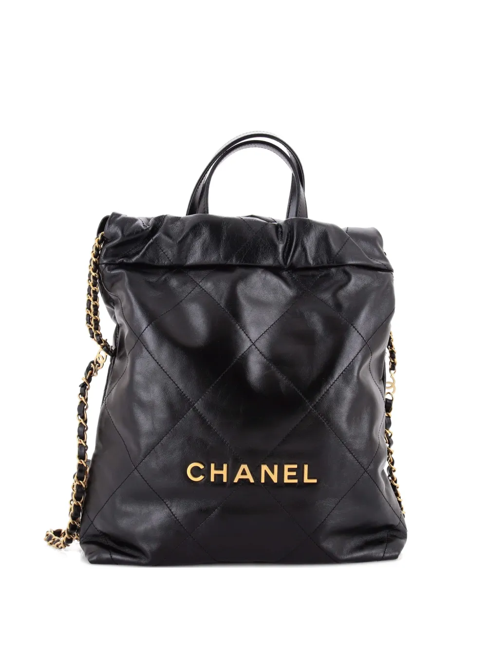 CHANEL Pre-Owned 22 Chain Quilted Calfskin Medium backpack - Nero