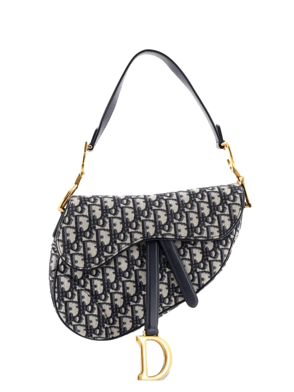 Christian Dior Pre-Owned Saddle Handbag Oblique Canvas Medium shoulder bag - Blu