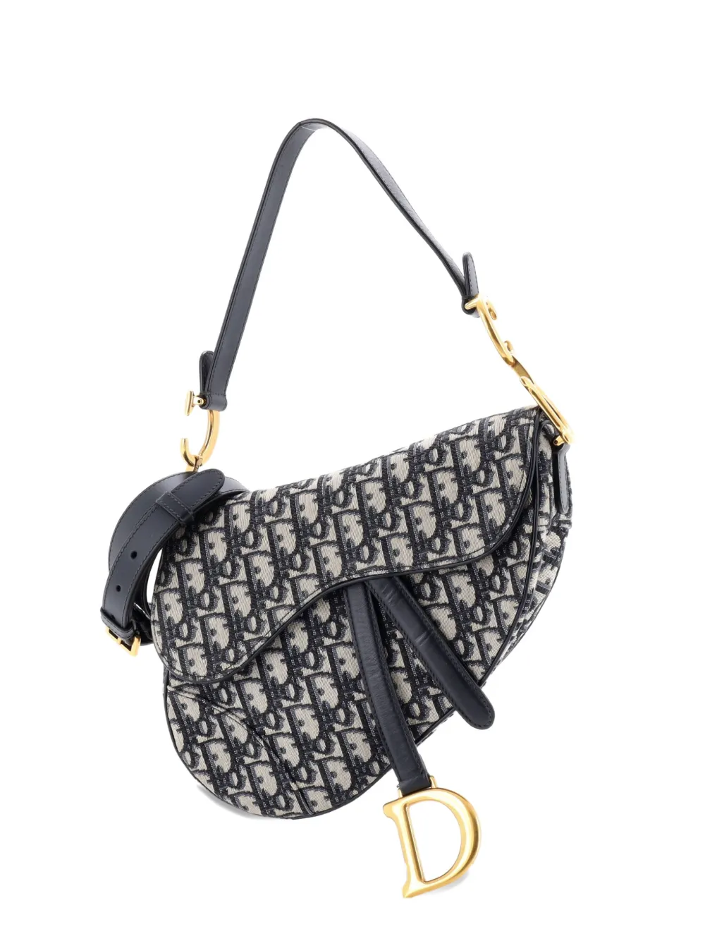 Christian Dior Pre-Owned Saddle Handbag with Strap Oblique Canvas Medium shoulder bag - Blu