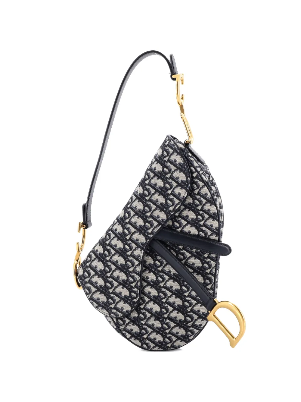 Christian Dior Pre-Owned Saddle Handbag Oblique Canvas Medium shoulder bag - Blue