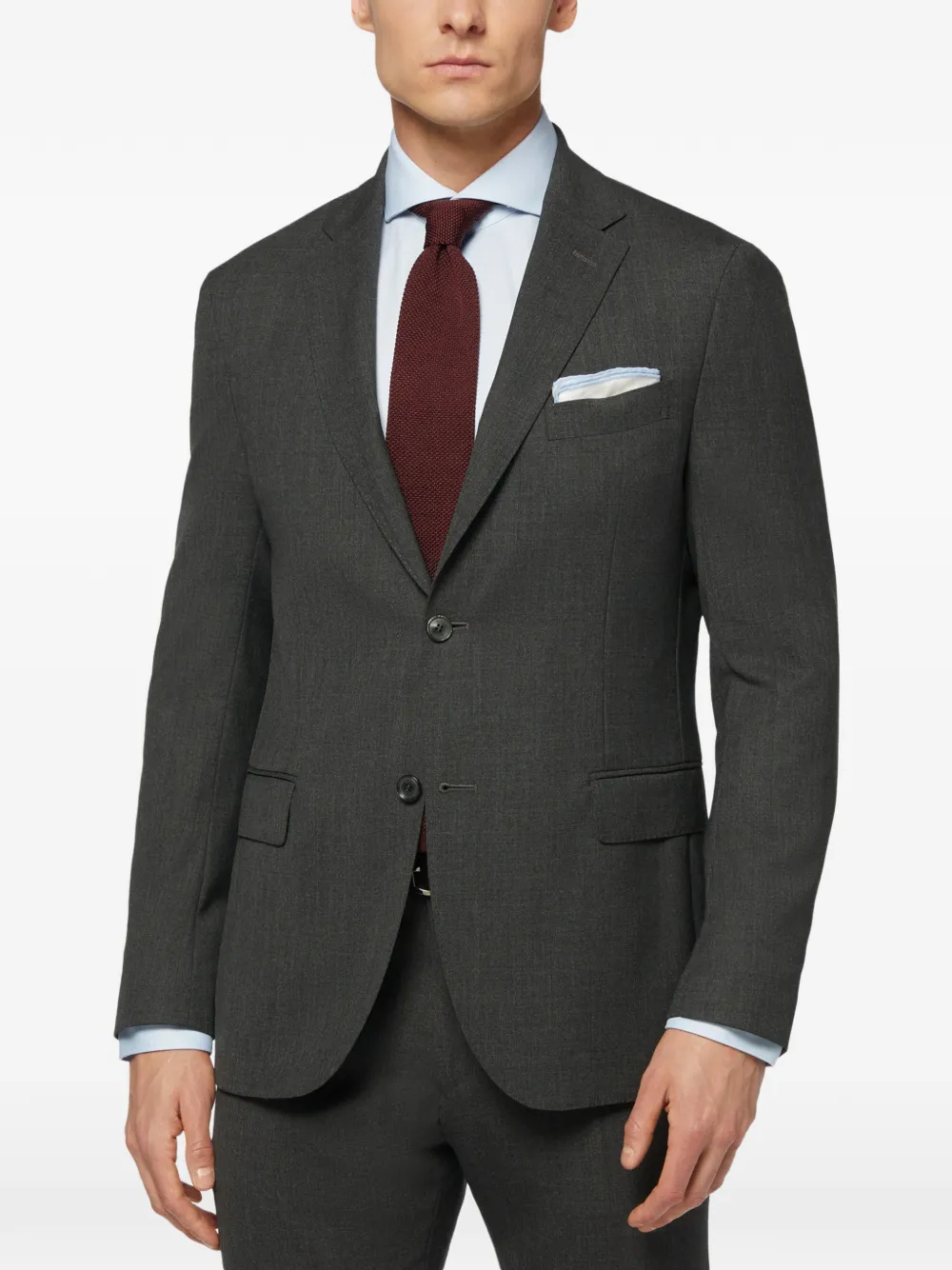 Boggi Milano Wollen blazer met klepzak Grijs