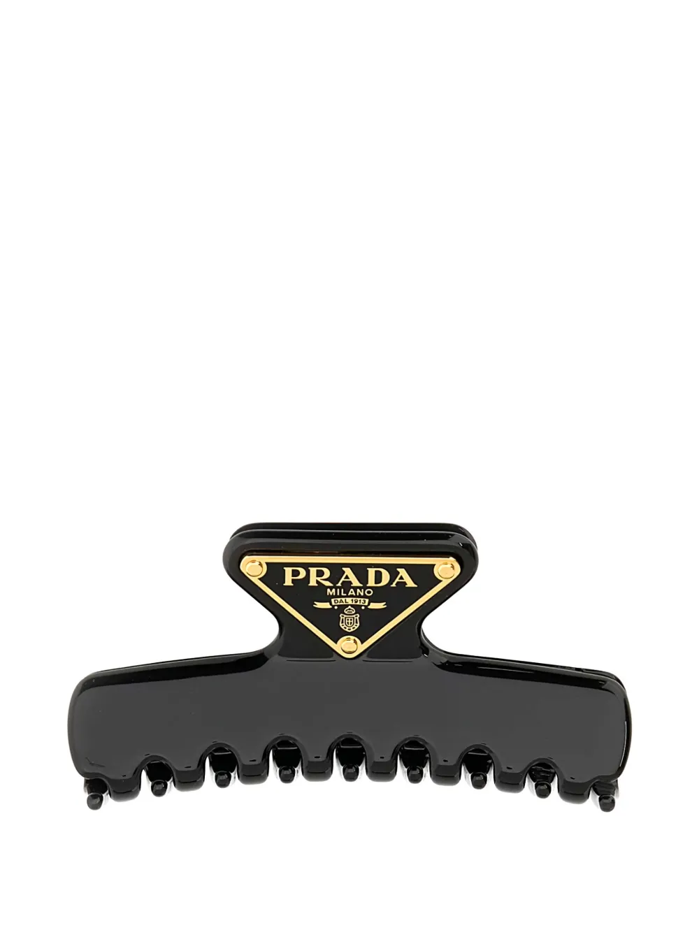 Prada triangle-logo hair clip - Nero