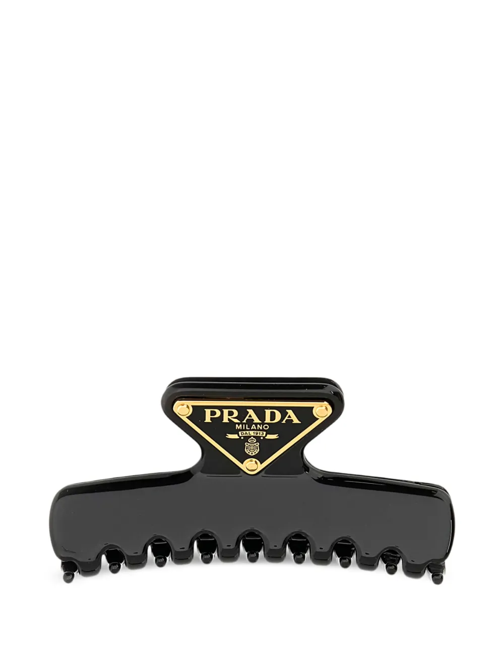 Prada triangle-logo hair clip - Nero