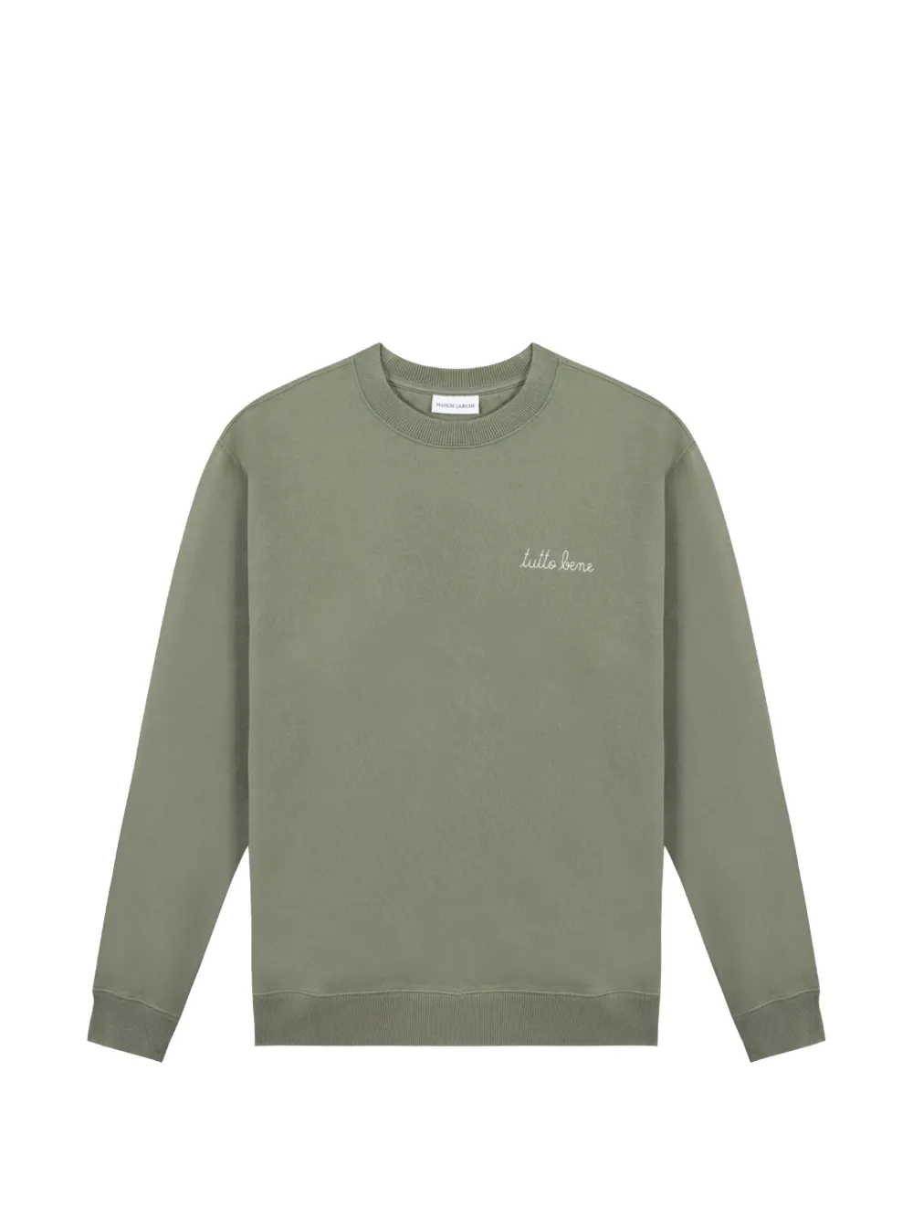 Maison Labiche logo-embroidery crew-neck sweatshirt - Verde