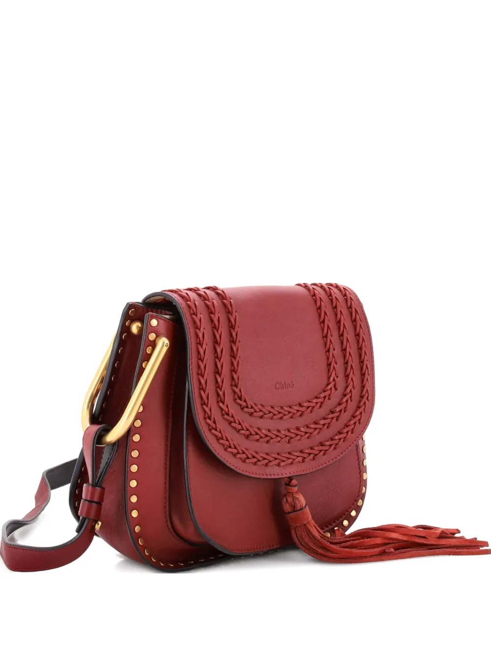Chloé Pre-Owned Hudson Handbag Whipstitch Leather Medium crossbody bag - Rosso
