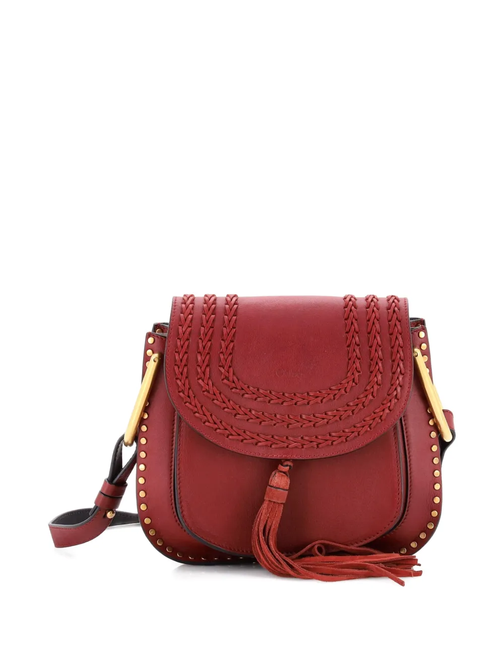 Chloé Pre-Owned Hudson Handbag Whipstitch Leather Medium crossbody bag - Rosso