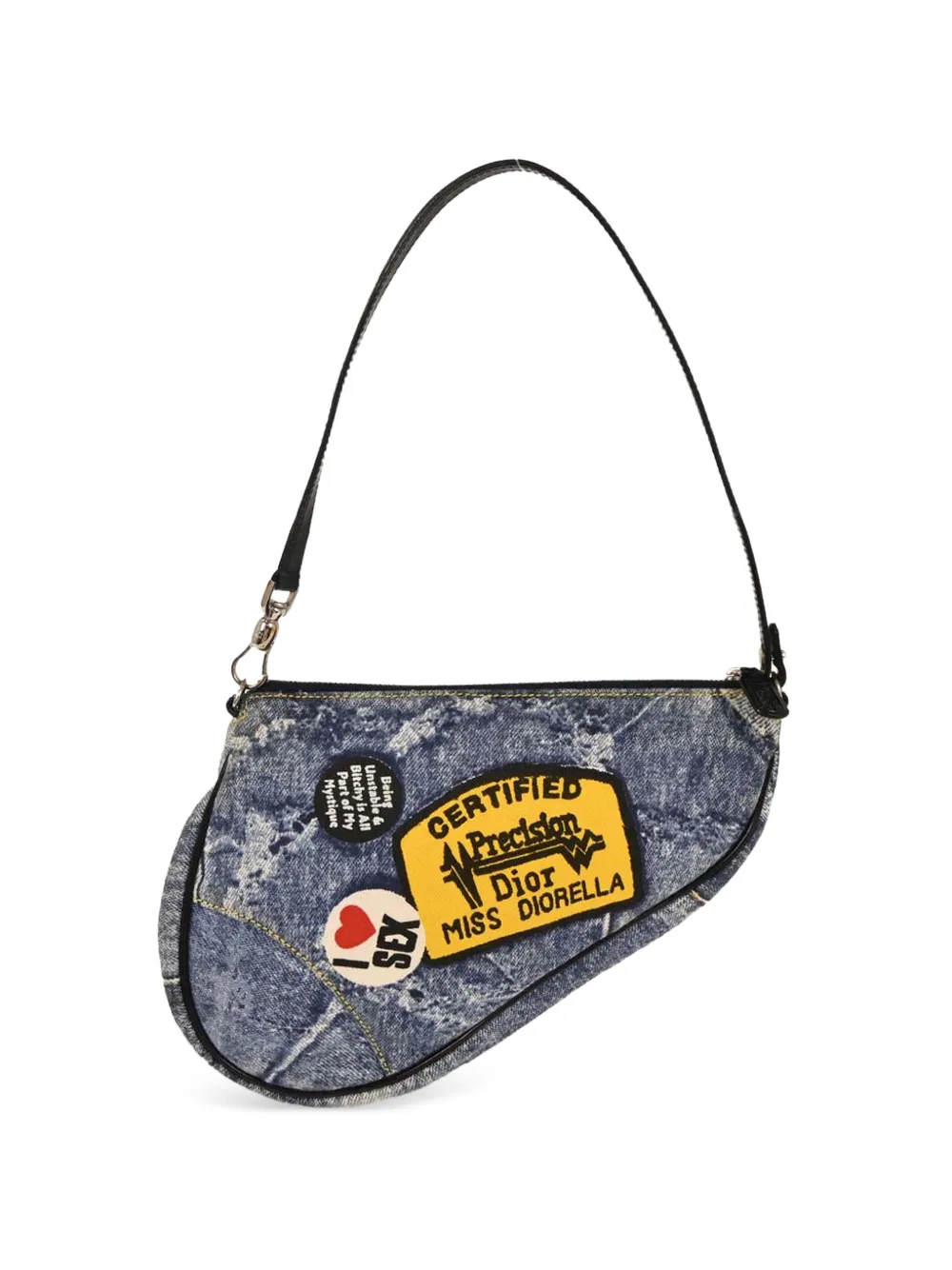 Christian Dior Pre-Owned 2001 printed Saddle shoulder bag - Blu