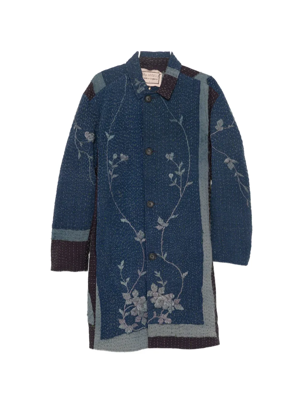 By Walid Silk Duster Coat In Blue