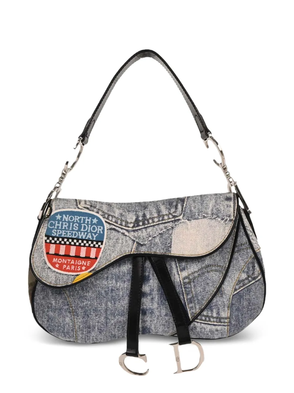 Christian Dior Pre-Owned 2001 double saddle shoulder bag - Blu