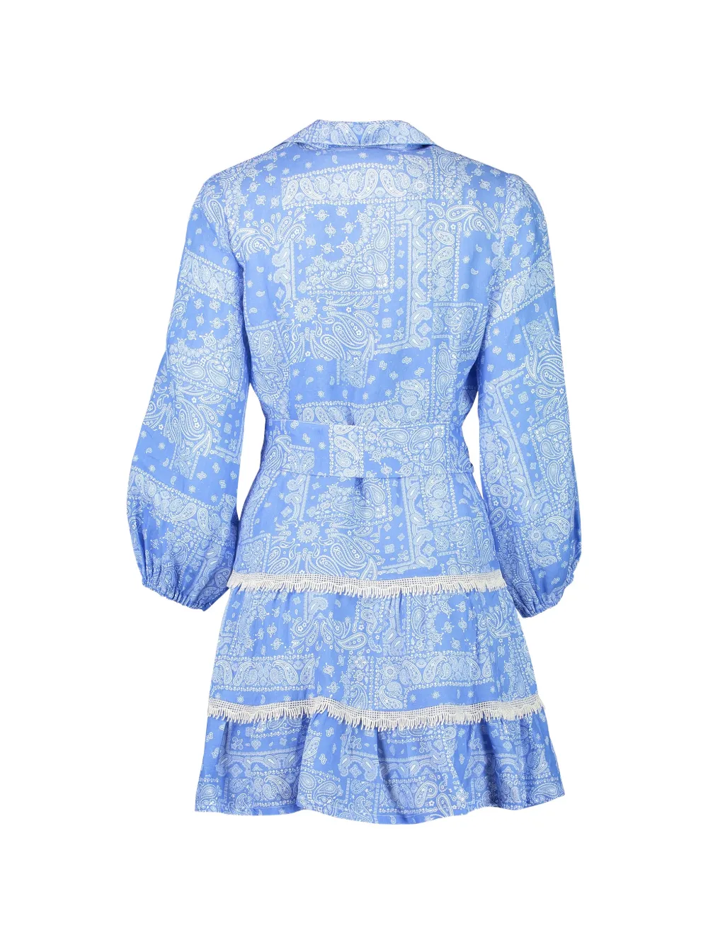 Temptation Positano Gelato bandana belted shirt dress - Blauw