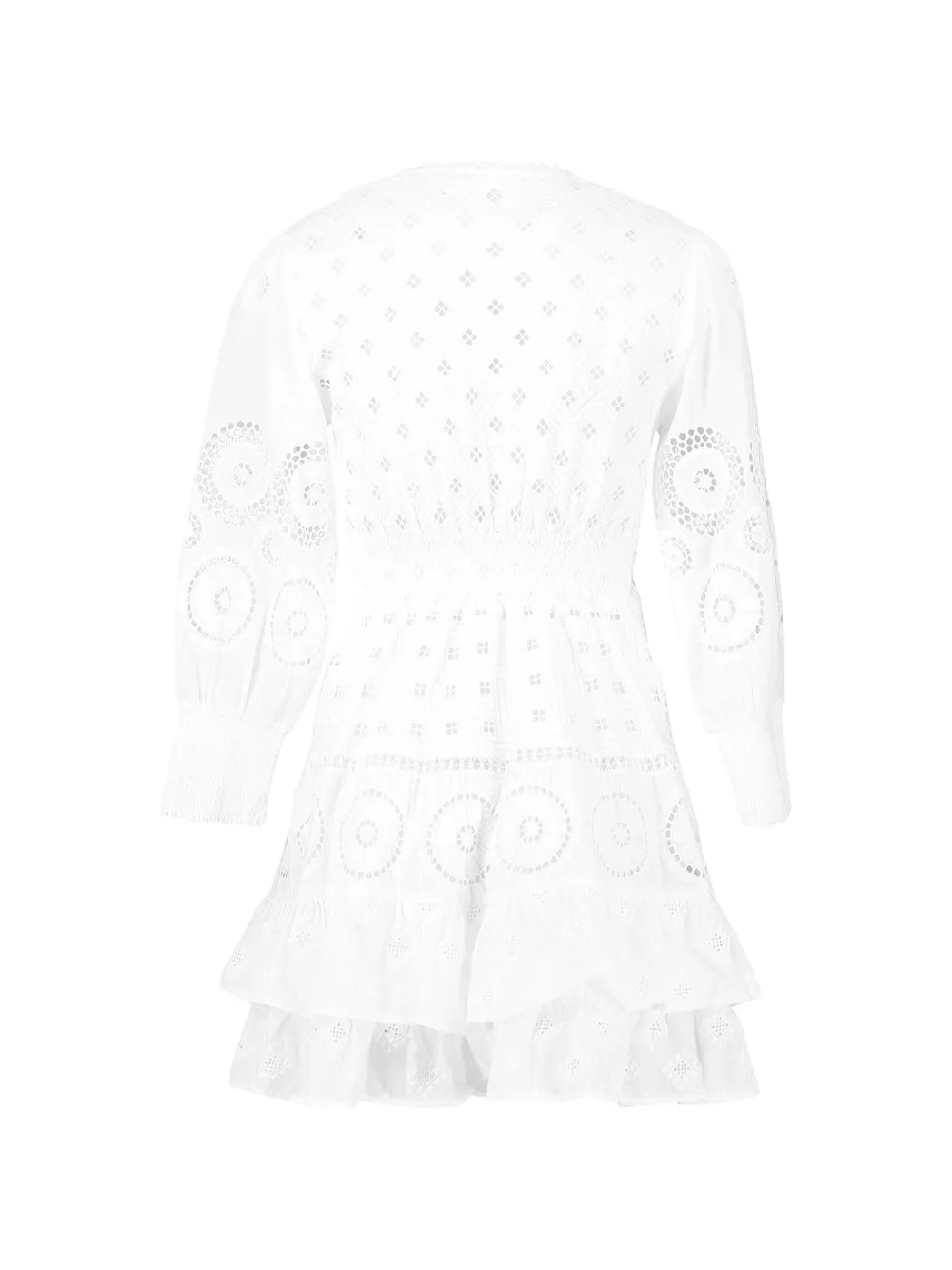 Temptation Positano Mala ruffled eyelet dress - Wit