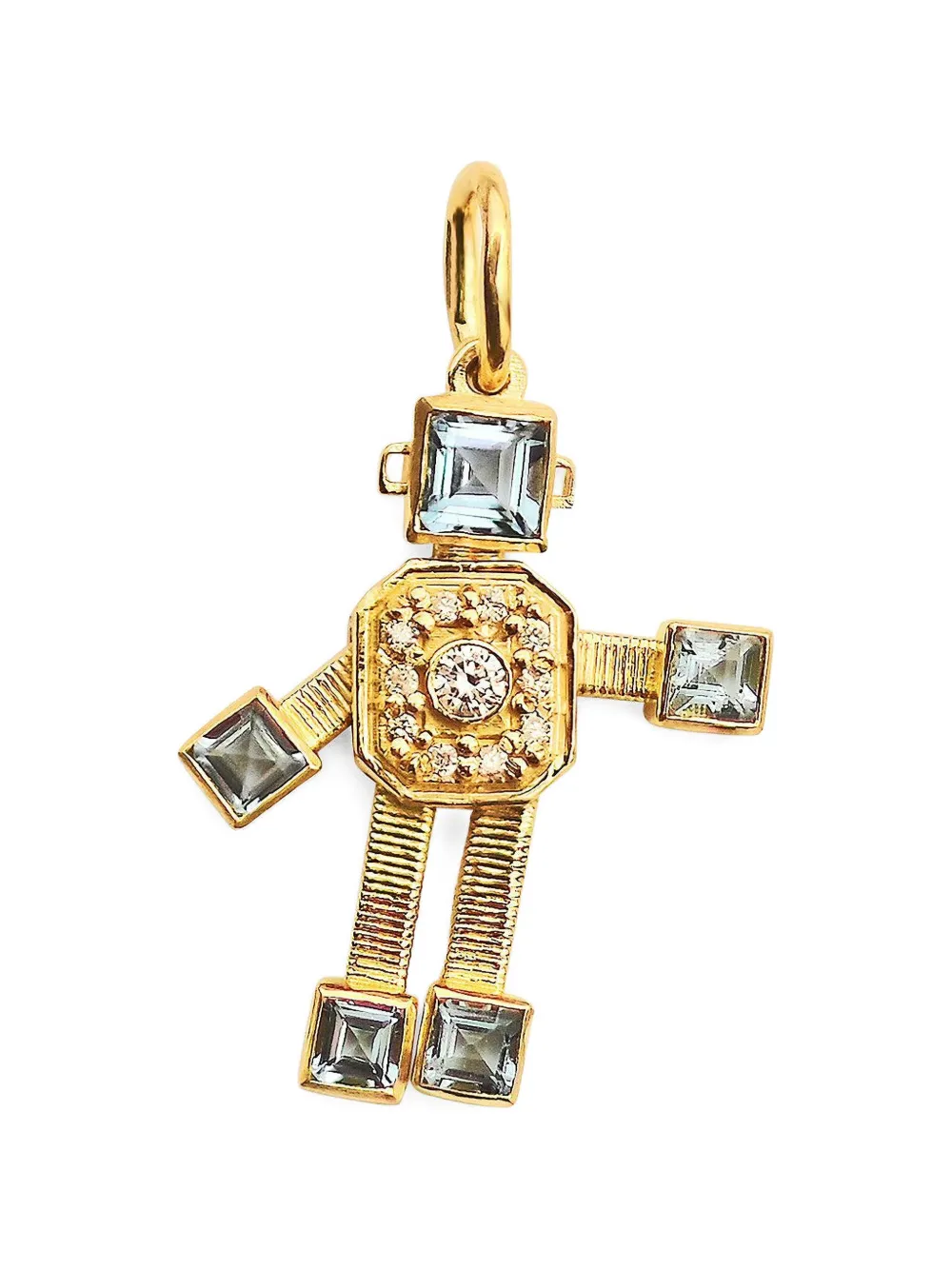 Vans Robot aquamarine and diamond pendant - Oro
