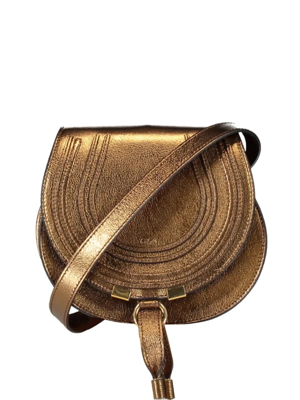 Chloé small Marcie leather shoulder bag - Marrone