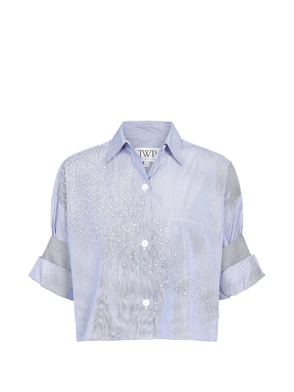 TWP Next Ex Shirt striped crystal shirt - Blue