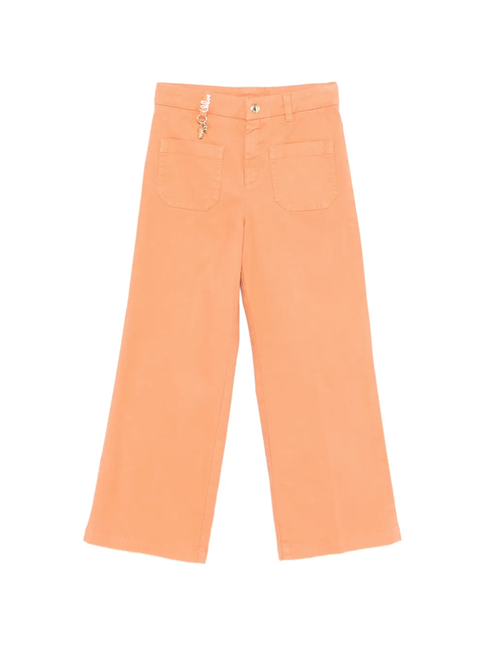Chloé Kids Pantaloni con placca logo - Arancione