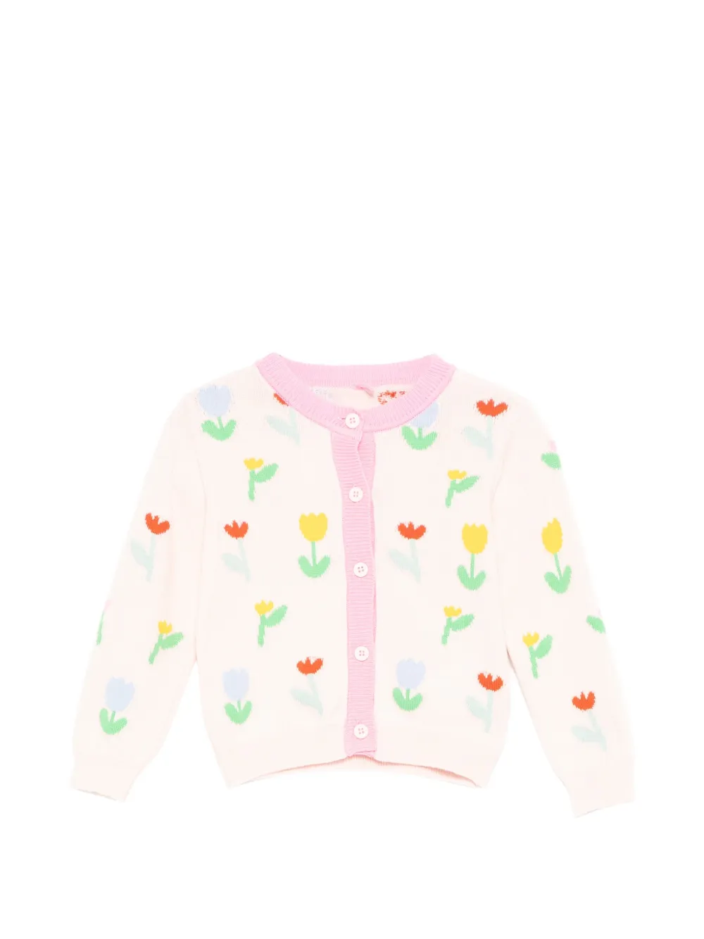 Stella McCartney Kids Cardigan con ricamo floreale - Rosa