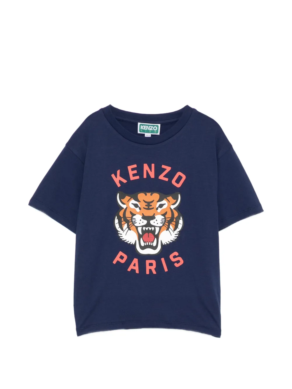 Kenzo Kids tiger-print T-shirt - Blu