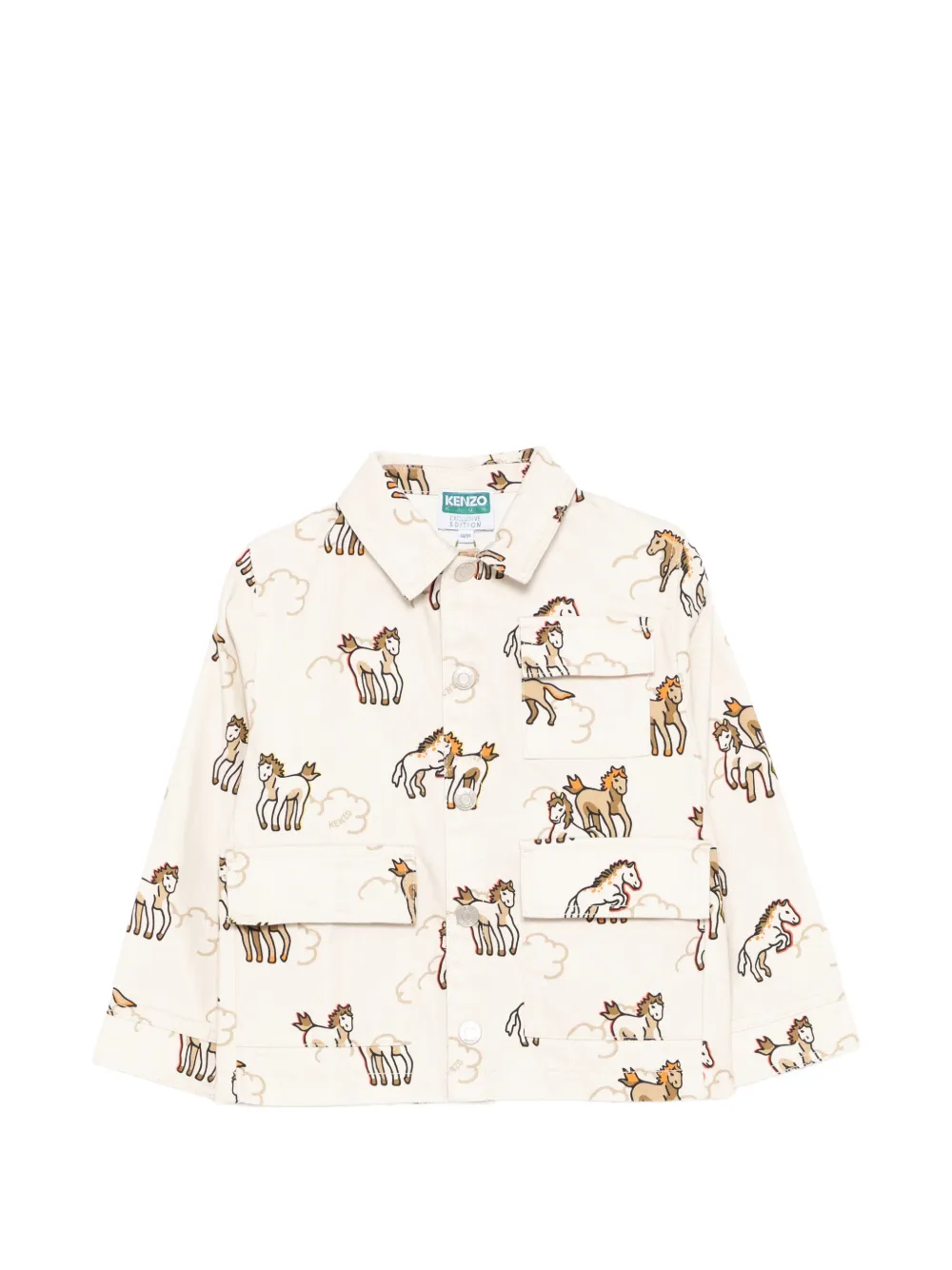 Kenzo Kids horse-print jacket - Toni neutri