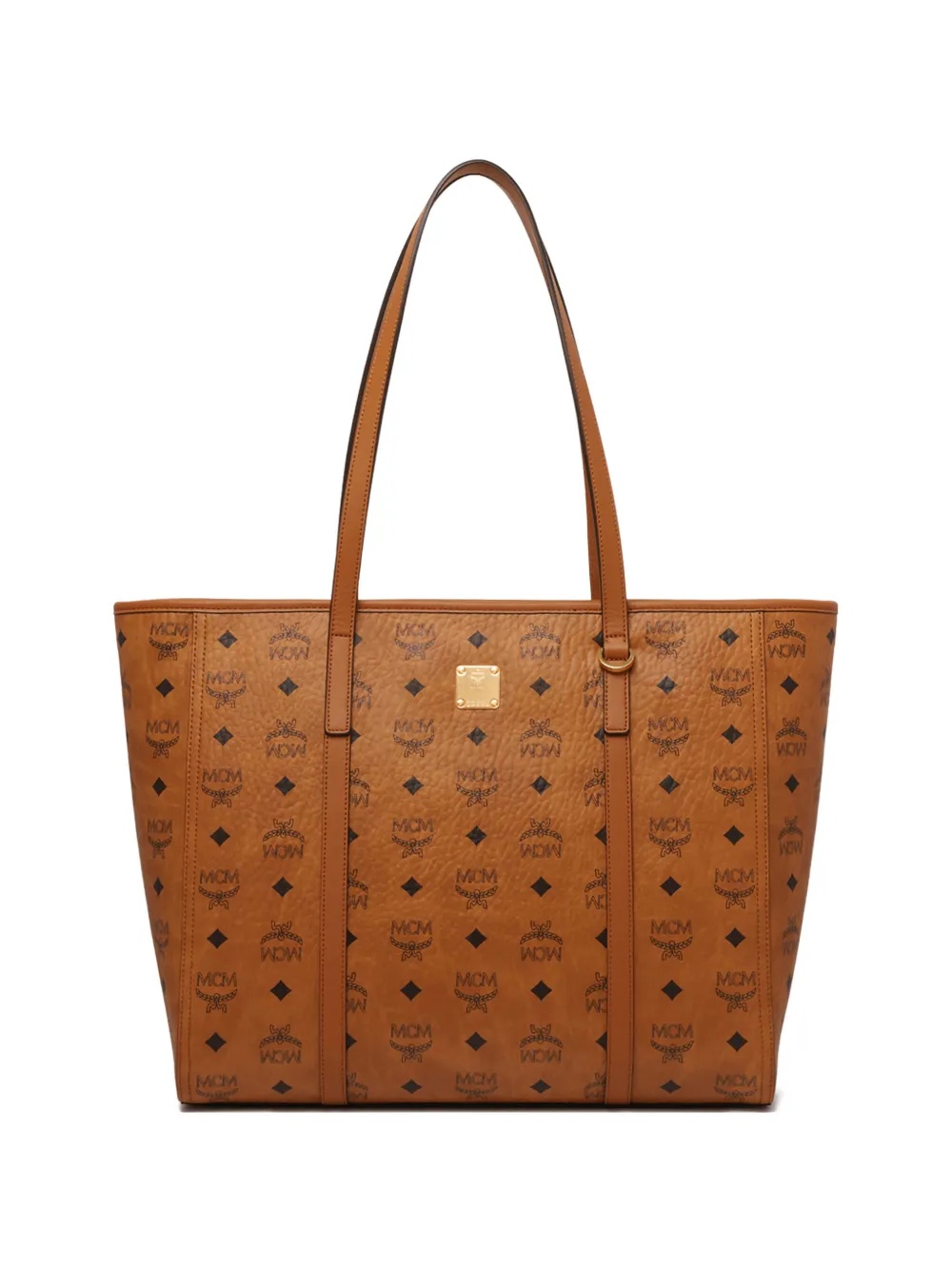 MCM Toni monogram plaque tote bag - Marrone