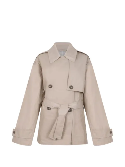 Calvin Klein buttoned belted jacket