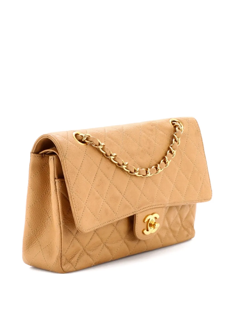 CHANEL Pre-Owned Classic Double Flap Bag Quilted Caviar Medium shoulder bag - Toni neutri