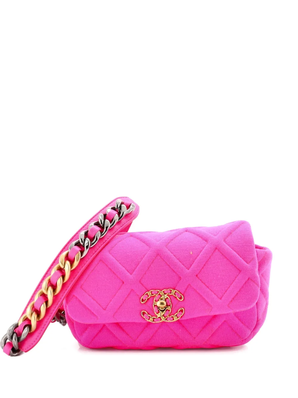 CHANEL Pre-Owned 19 Belt Bag Quilted Jersey shoulder bag - Rosa