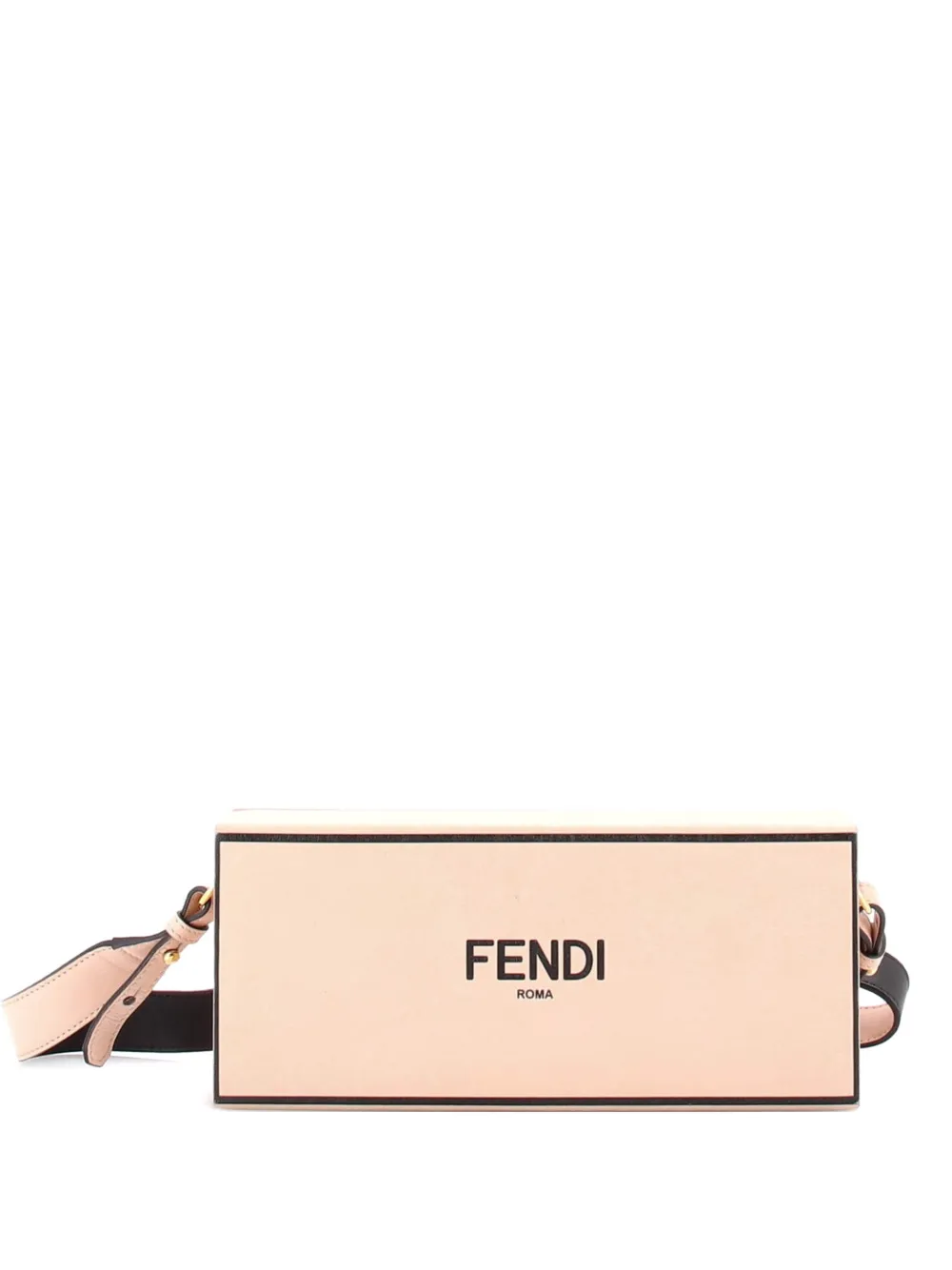 Fendi Pre-Owned Logo Horizontal Box Crossbody Bag Leather clutch bag - Nero