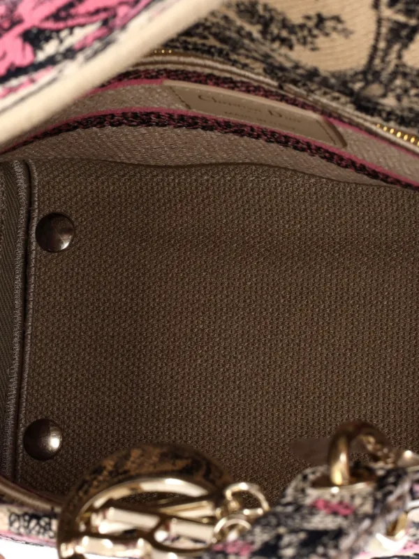 Christian Dior Pre-Owned Lady D-Lite Bag Embroidered Raffia Medium