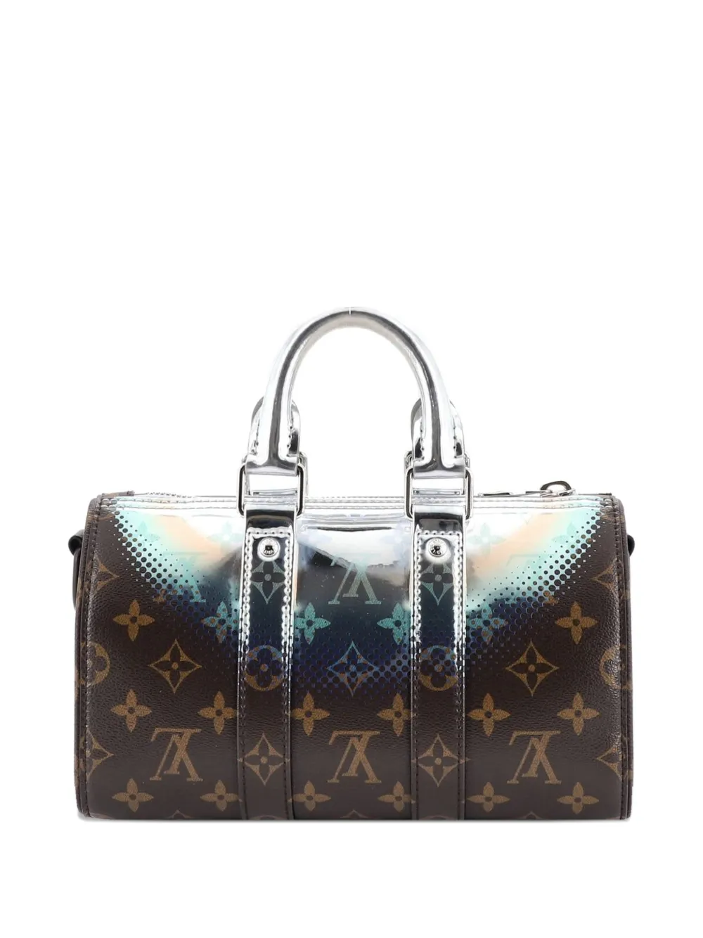  Louis Vuitton Pre-owned Keepall Bandouliere Bag Limited Edition Metallic Nebula Monogram Canvas 25 Satchel - Multicolour 