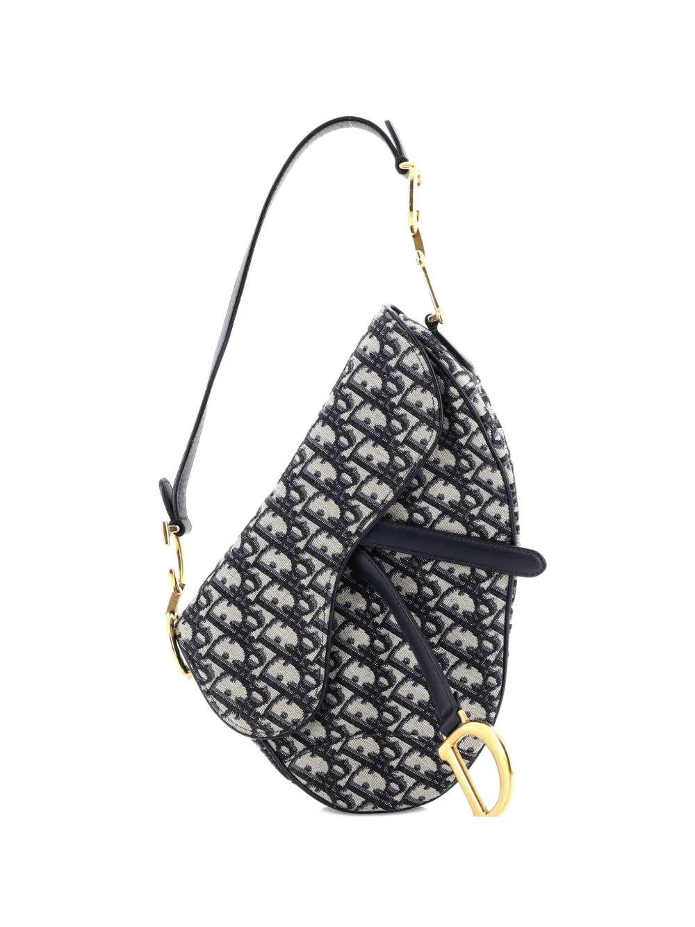 Christian Dior Pre-Owned Saddle Handbag Oblique Canvas Medium shoulder bag - Blu