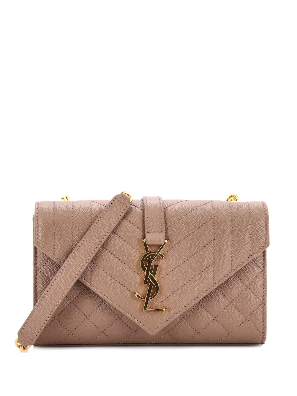 Saint Laurent Pre-Owned Classic Monogram Envelope Satchel Mixed Matelasse Leather Small crossbody bag - Toni neutri