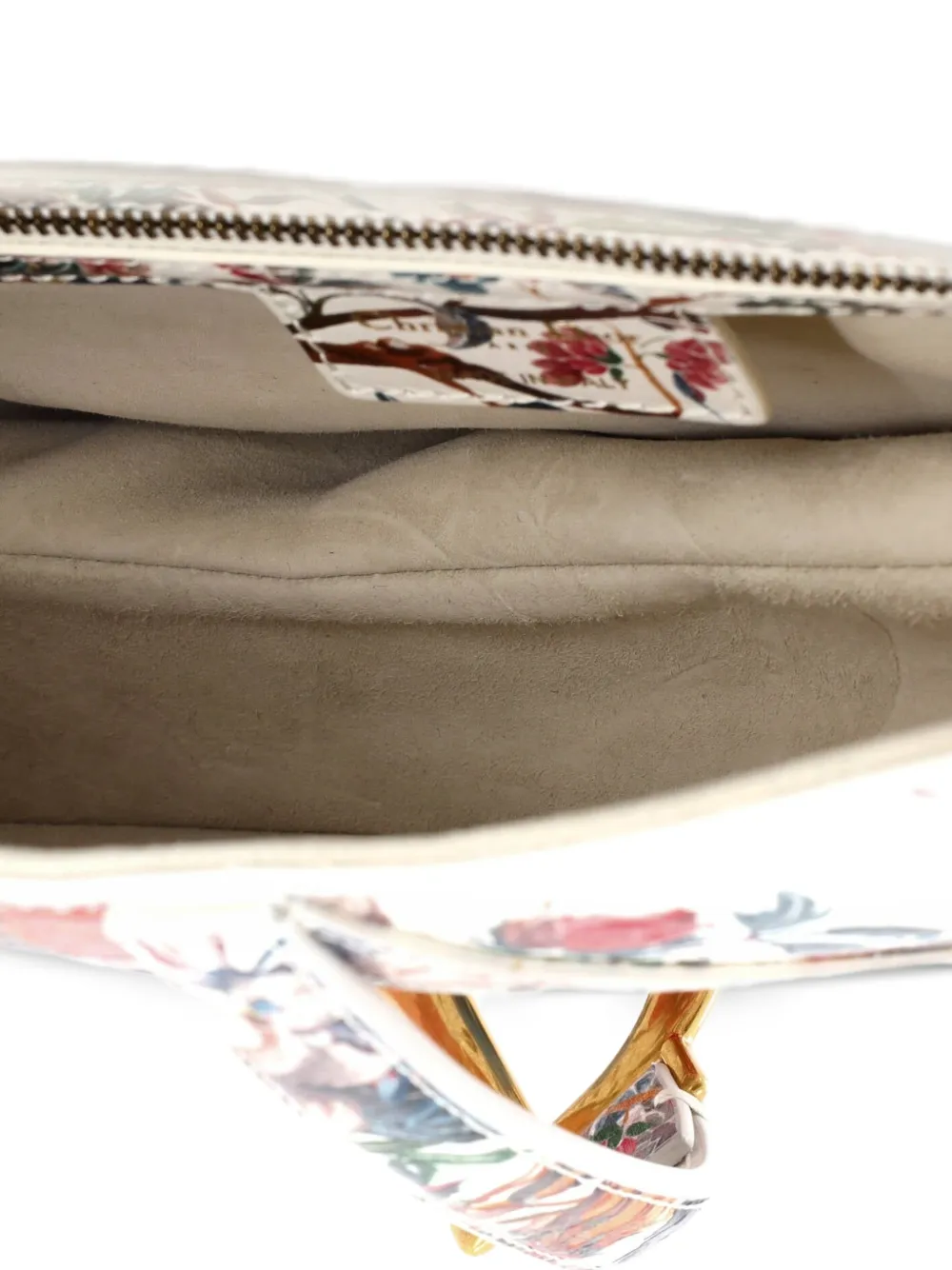 Saddle Handbag With Strap Printed Leather Medium Shoulder Bag