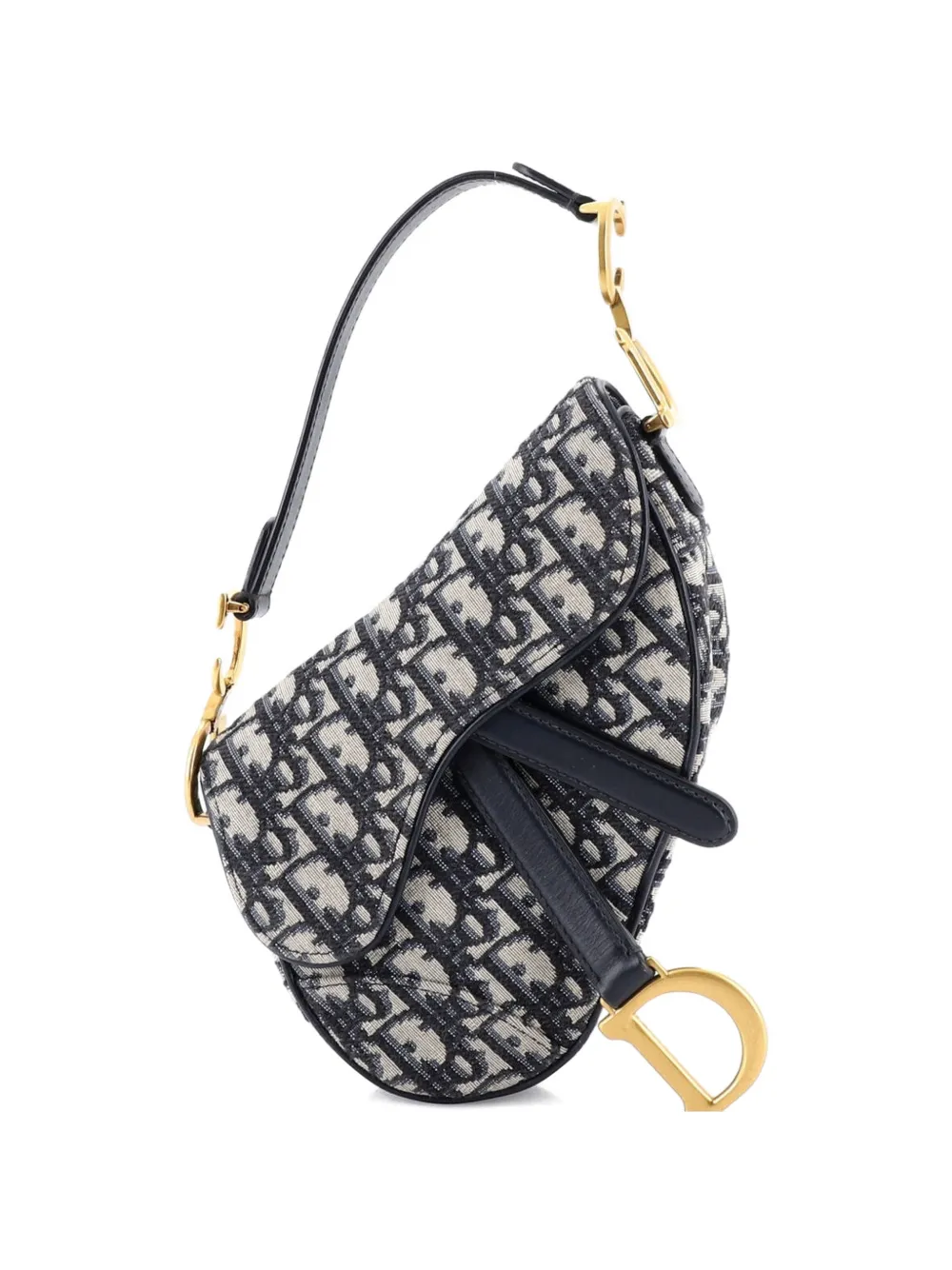 Christian Dior Pre-Owned Saddle Handbag Oblique Canvas Mini shoulder bag - Blu