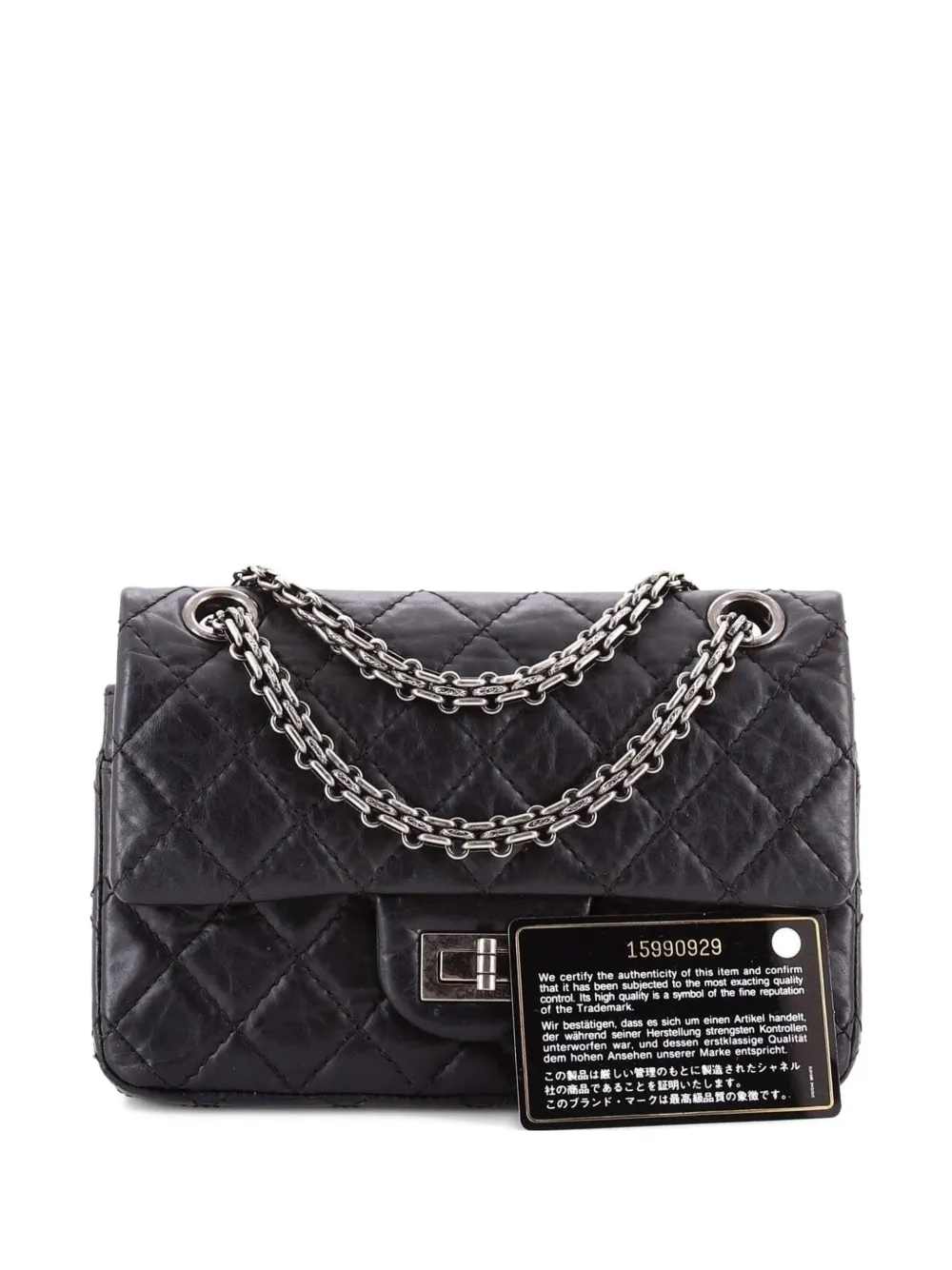 CHANEL Pre-Owned Reissue 2.55 Flap Bag Quilted Aged Calfskin 224 crossbody bag - Nero