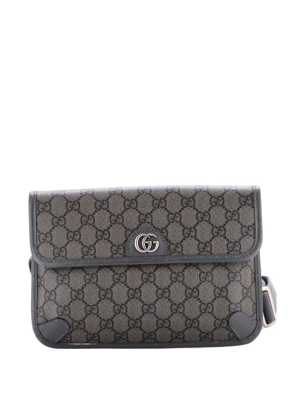 Gucci Pre-Owned Ophidia Flap GG Coated Canvas with Leather belt bag - Grey