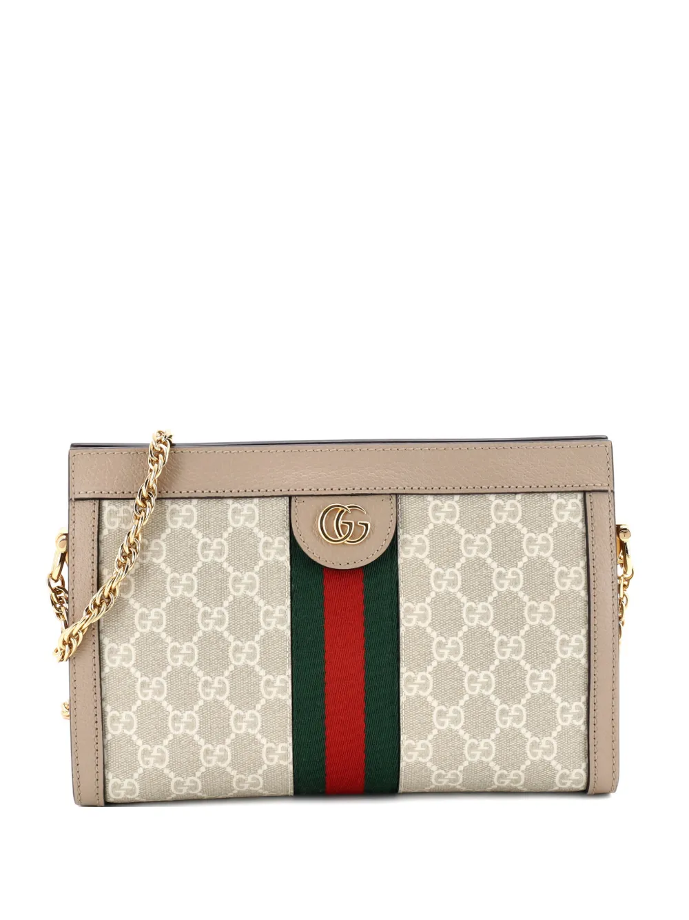Gucci Pre-Owned Ophidia Chain Shoulder Bag GG Coated Canvas Small crossbody bag - Toni neutri