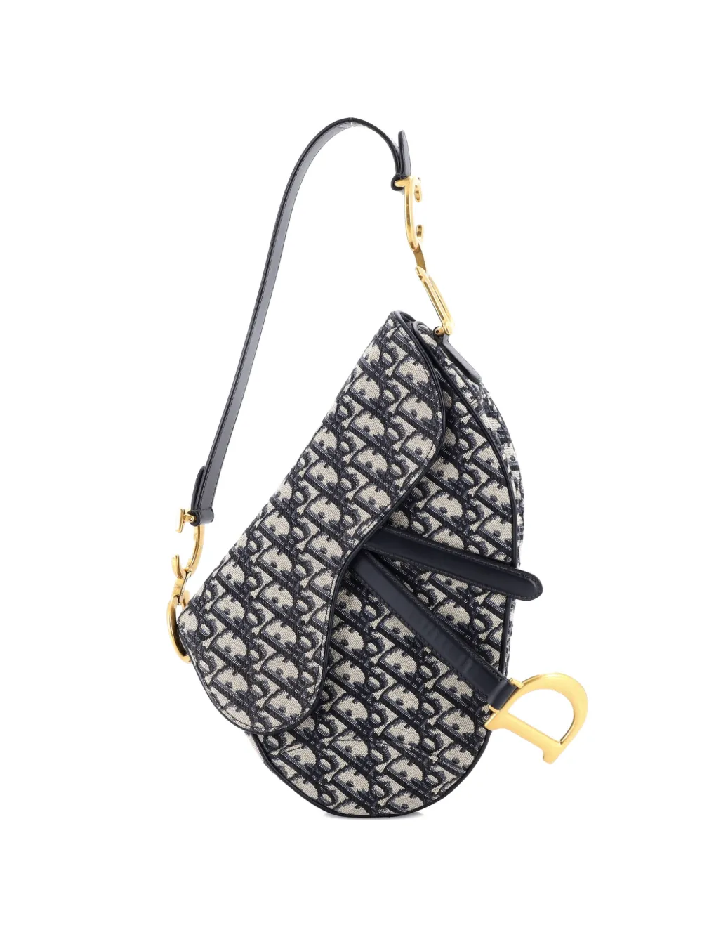 Christian Dior Pre-Owned Saddle Handbag Oblique Canvas Medium shoulder bag - Blu