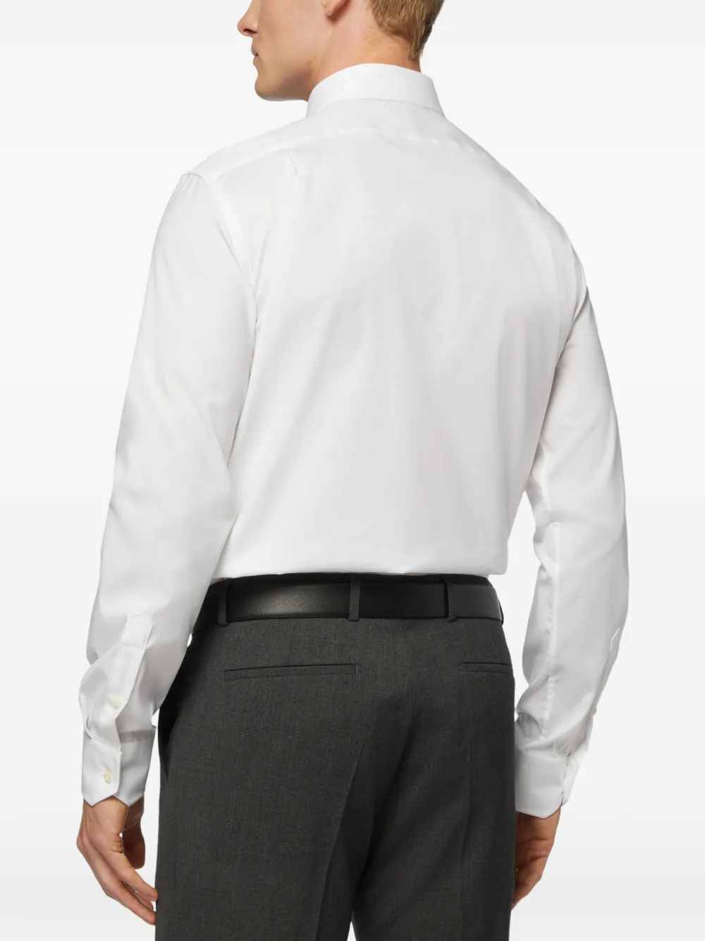 Boggi Milano Pinpoint overhemd met Windsor kraag Wit