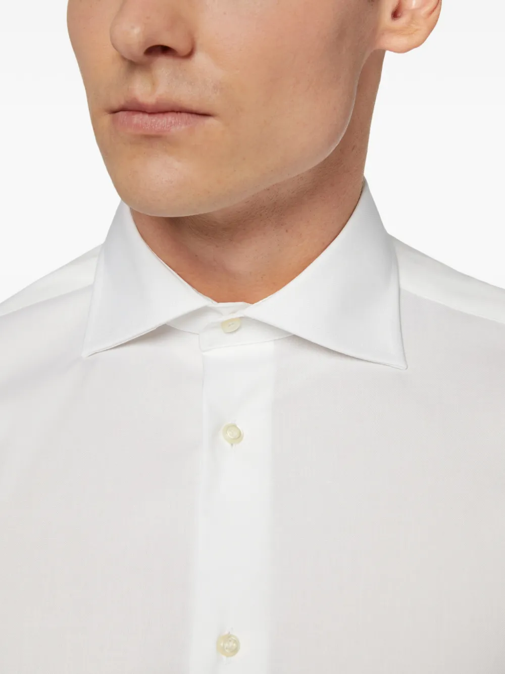 Boggi Milano Pinpoint overhemd met Windsor kraag Wit