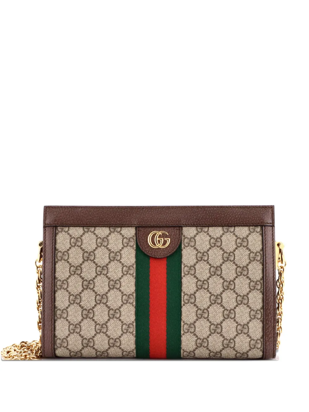 Gucci Pre-Owned Ophidia Chain Shoulder Bag GG Coated Canvas Small crossbody bag - Marrone
