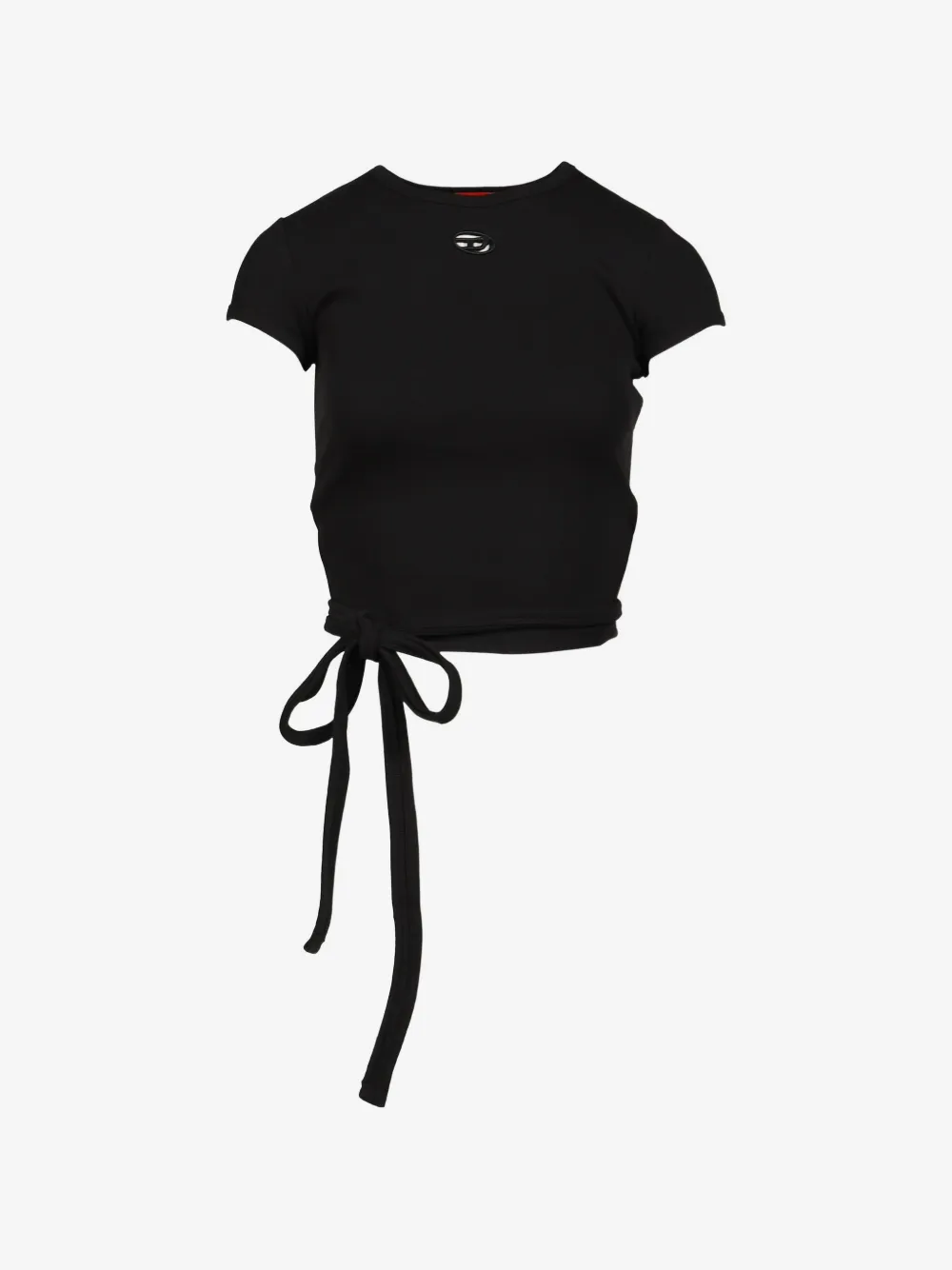ribbed T-shirt with wrap-around laces