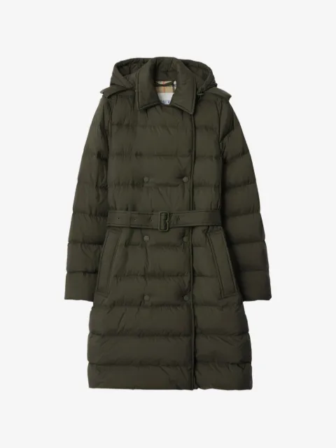 Burberry hooded double-breasted puffer coat