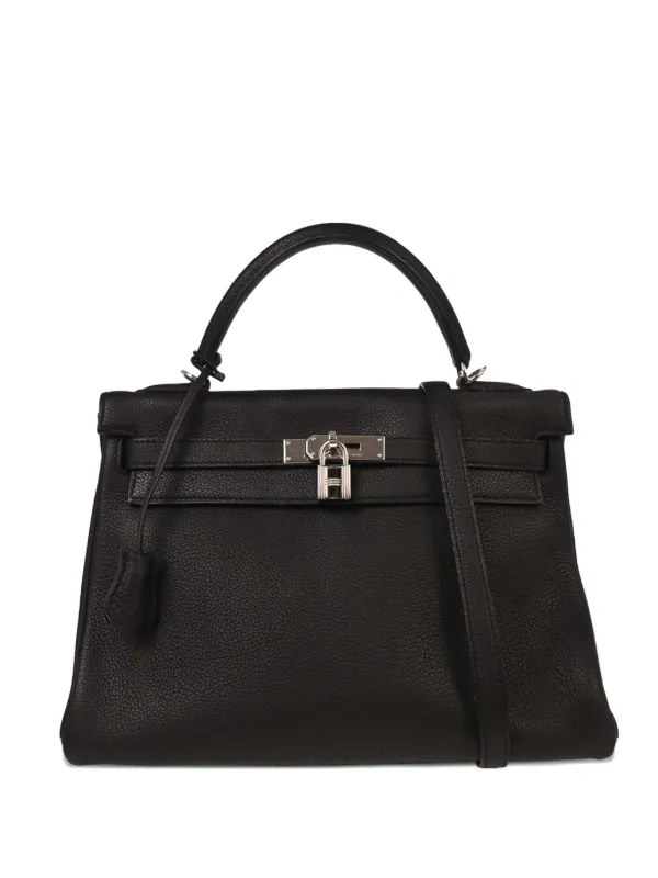 Hermès Pre-owned 2007 Kelly 32 Leather Tote Bag in Black