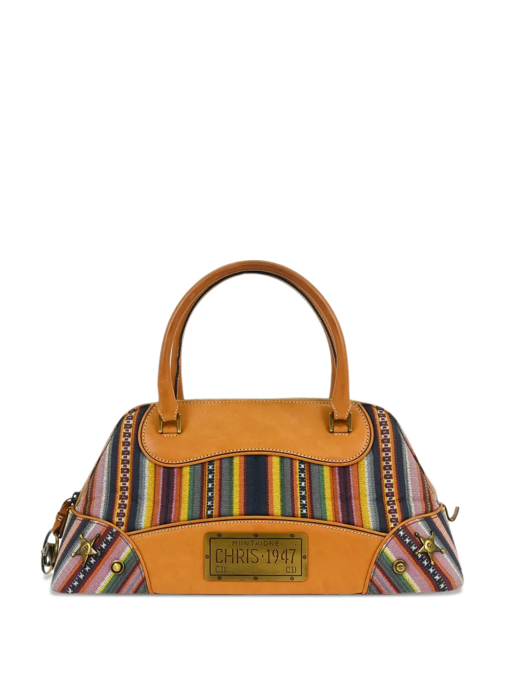 Christian Dior Pre-Owned 2002 Cadillac Bowling striped tote bag - Marrone